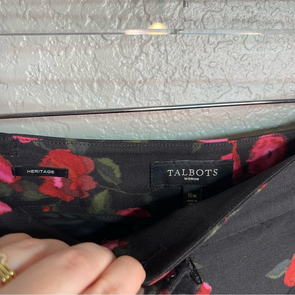 Talbots Rose Floral Heritage Pants - Picture 2 of 5